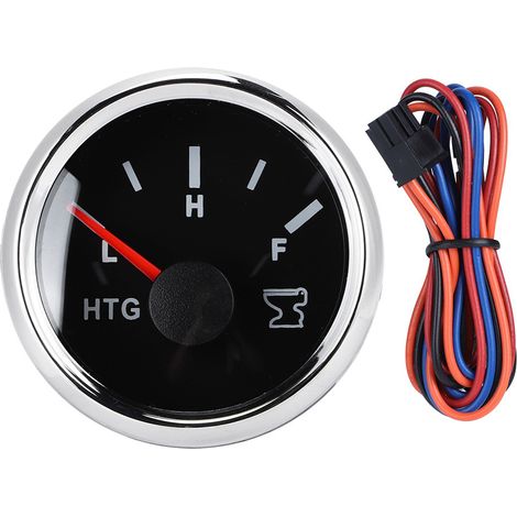 Füllstandsanzeige Für Abwassertanks Von Wohnmobilen Und Booten, 52 Mm/2 Zoll, Htg-messgerät 0–190 Ohm, 9–32 V, Silbernes Gehäuse, Schwarzes Zifferblatt