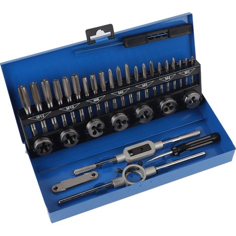 Gewindebohrer, Praktisches 32-teiliges Gewindebohrer- Und Schneideisen-set, Robust Und Verstellbar Für Handwerkzeuge Und Metallbearbeitung
