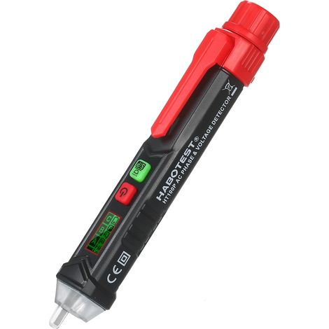 Habotest Ht100p Berührungsloser Lcd-teststift, Digitaler Spannungsprüfer, Wechselstromphasen- Und Phasendetektor Mit Akustischem Und Optischem Alarm, Tragbares Stiftelektroskop, Ncv-empfindlichkeitsei