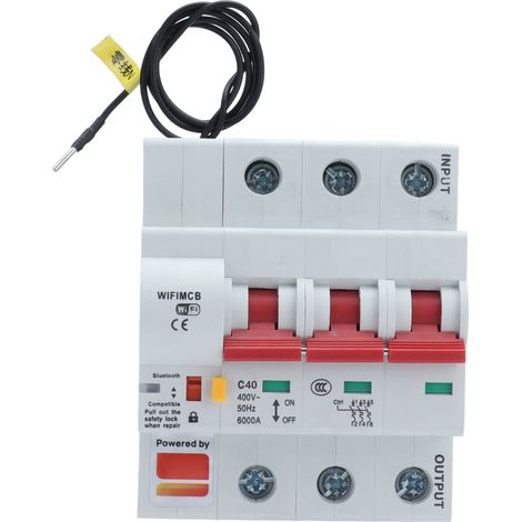 Intelligenter 3-poliger Leitungsschutzschalter, Wlan, Bluetooth, Fernbedienung, Fehlerstromschutzschalter, 400 V, 40 A