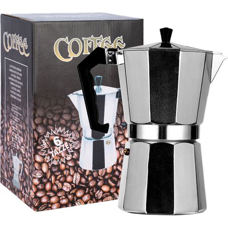 Italienische Moka-kanne Aus Aluminiumlegierung, Achteckiges Besteck Im Europäischen Stil, Für 6 Tassen (300 Ml)