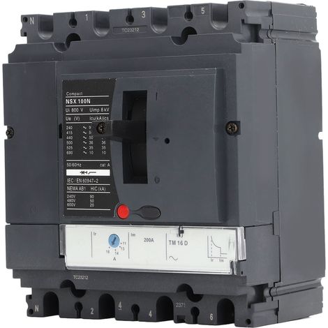 Kompakter Fehlerstromschutzschalter, 100 A, Pc-gehäuse, 4-polig, 50 Ka Abschaltvermögen, 220 V/380 V