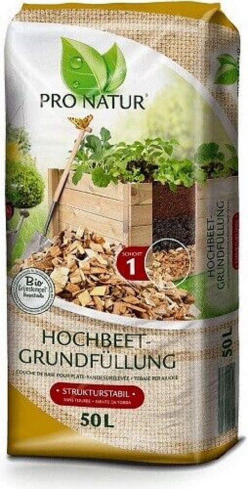 Pro Natur - Hochbeet Grundfüllung bio Grünstempel, stark grobe Struktur, 50 Ltr