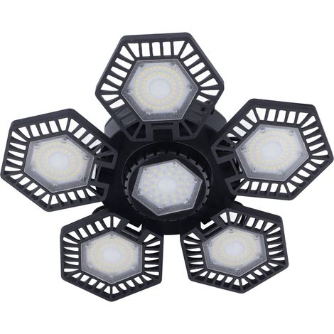 Led-deckenleuchte Für Garage, Arbeitsleuchte, 5 Faltbare Paneele, 120 W, Wechselstrom 85–277 V, Für Werkstatt Und Lagerhalle