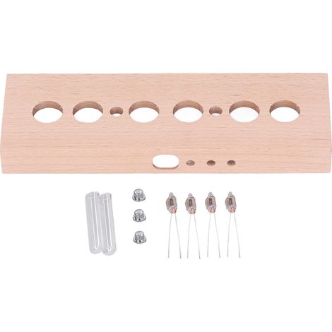 Leuchtröhrenuhr-set, 4 Lampen, Buchenholzgehäuse, In14-ersatzset, Zum Selbstbau