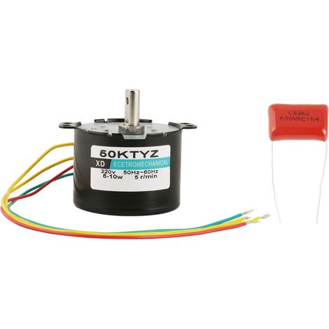 Miniatur-synchronmotor, 220 V Wechselstrom, Niedrige Drehzahl, Hohes Drehmoment, Rechts-/linkslauf (5 U/min), 1 Stück