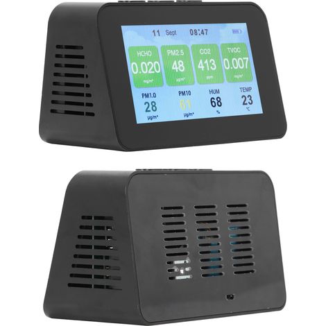 Multifunktionales Luftqualitätsmessgerät, 4,3-zoll-lcd-bildschirm, Pm2,5-, Pm1,0- Und Pm10-messgerät Für Kohlendioxid, Temperatur- Und Feuchtigkeitsmessung