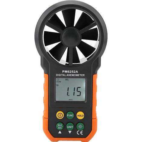 Peakmeter Pm6252a Digitales Anemometer – Wind- Und Luftstrommessung, Hintergrundbeleuchtetes Display + Min./max.-anzeige + Tragetasche Inklusive