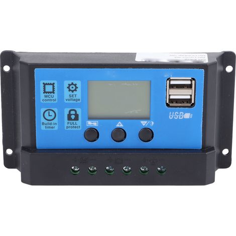 Pwm-solarladeregler Mit Lcd-bildschirm, Dual-usb-ausgangsregler 12 V/24 V, 30 A Automatische Anpassung