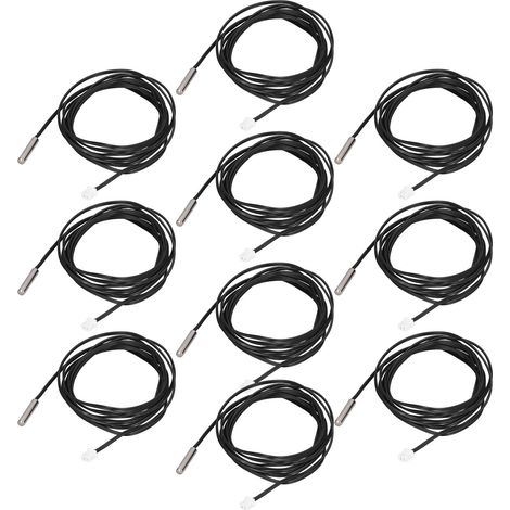 Packung Mit 10 Ntc-thermistor-temperaturfühlern, 5 X 25 Mm Zylindrischer Kopf, 2 Meter Kabel, 5k B3950