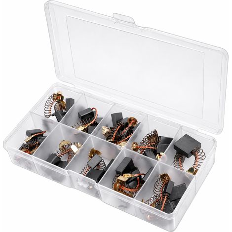 Packung Mit 40 Kohlebürsten Für Elektromotoren (10 Verschiedene Größen) – Graphit- Und Kupferbürsten Zur Reparatur Von Elektrowerkzeugen