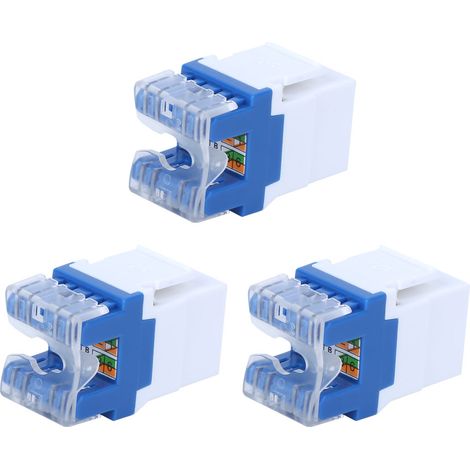 Packung Mit 3 Rj45-180°-modulen Für Keystone-steckverbinder, Kompatibel Mit Cat5e Utp-netzwerken.