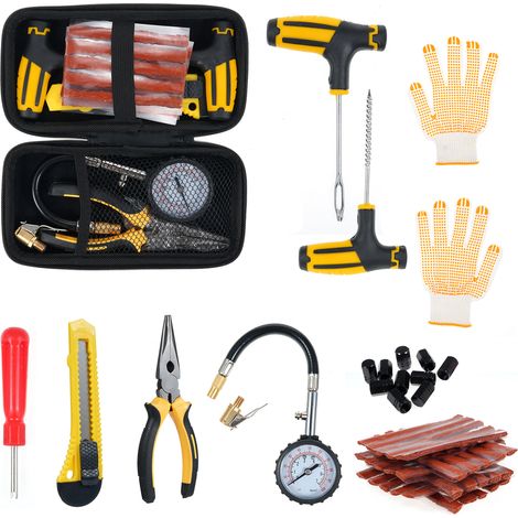 Reifenreparaturset, 15-teiliges Stopfenset Zur Reparatur Von Reifenpannen Und Platten Reifen Für Autos, Motorräder Und Fahrräder