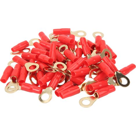 Ringkabelschuhe, Messingösen, Kabelverbindung Mit Schrumpfschlauch, 8 Awg Rund, 50 Stück