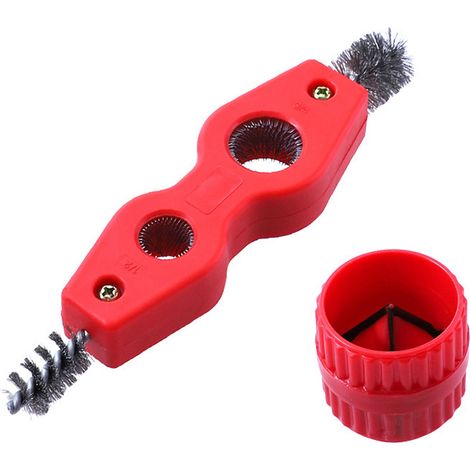 Rohrreiniger Mit 4 Bürsten – Entgrat- Und Polierwerkzeug Für 1/2", 5/8", 3/4" Und 7/8" Rohre, Mit Innen-/außenreibahle, Für Sanitär- Und Heizungsinstallationen