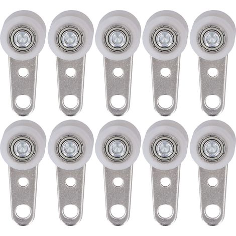 Rollenblock Aus Nylon Und Edelstahl, 10 Stück, Mit 2 Rollen, 19 Mm Durchmesser, 44 Mm Länge, Für Schiebetüren