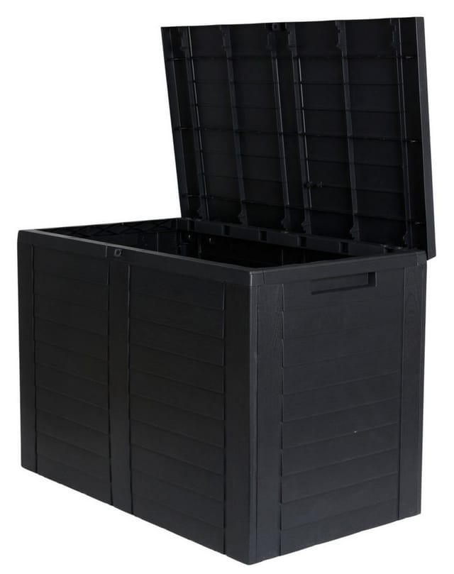 Balkon-Truhe Holzoptik Aufbewahrunsbox Kissentruhe Auflagenbox Gartentruhe
