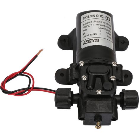 Selbstansaugende Hochdruck-membranpumpe, 12 V, 70 W, 6 L/min, Doppelseitiges Gewinde, Wasser