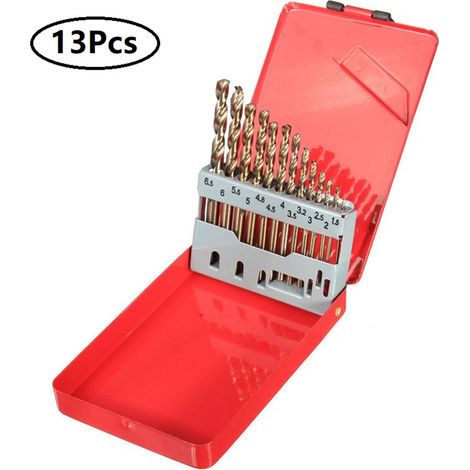 Set Mit 13 Split-point-bohrern, 135°, M35, 5 % Kobalt, Hss-spirale, Für Kunststoff Und Holz