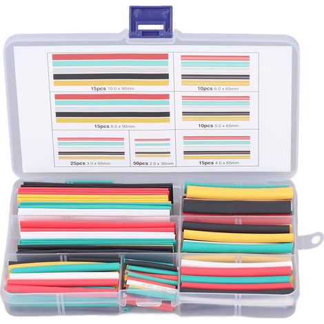 Set Mit 140 Schrumpfschläuchen Für Elektrische Kabel, Ideal Für Heimwerkerprojekte.
