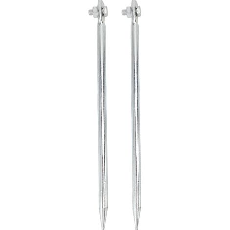 Set Mit 2 Tragbaren, Kupferbeschichteten Eisen-erdungspfählen Mit Gewindeanschluss Für Elektrozäune, Antennen Und Satellitenschüsseln, 12 X 300 Mm
