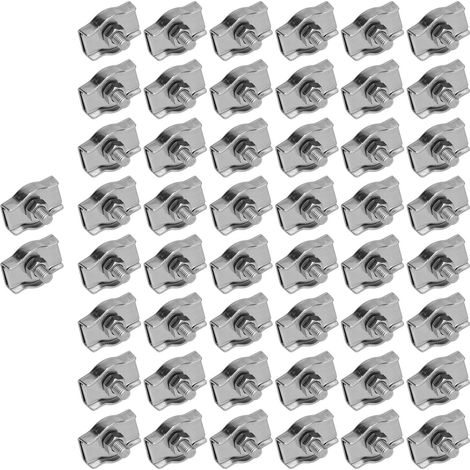 Simplex-drahtseilklemmen, Edelstahl-kabelklemme, Einhand-halterung, Einzigartige Verriegelungsvorrichtung, 50 Stück M2