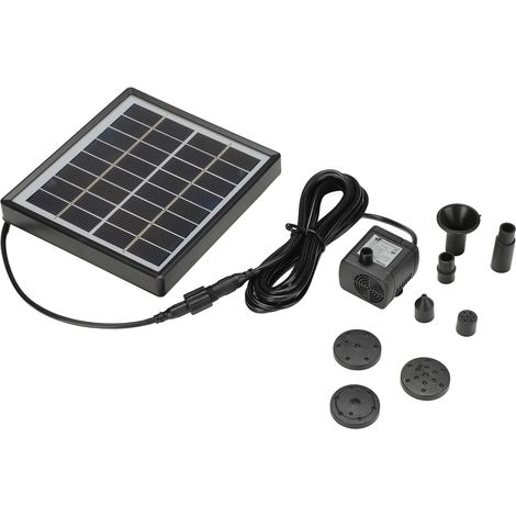 Solarbrunnenpumpe, Energiesparend, Hocheffizient, Schwarz, Für Garten, Vogeltränke, Kleinen Teich, 2 W
