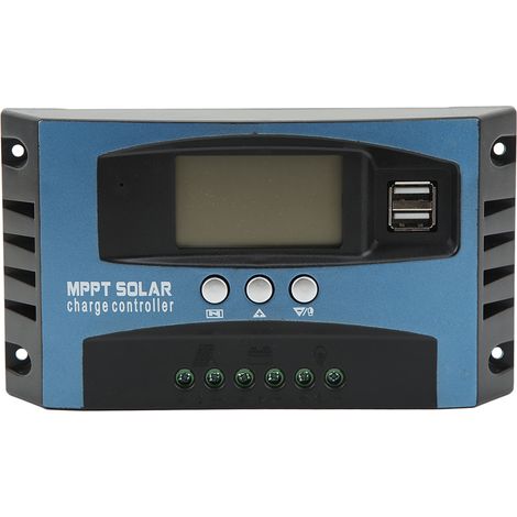 Solarladeregler Mit Lcd-bildschirm, 2 Usb-ausgängen, Überstromschutz, 12-24v-regler, 50a-autoadaption