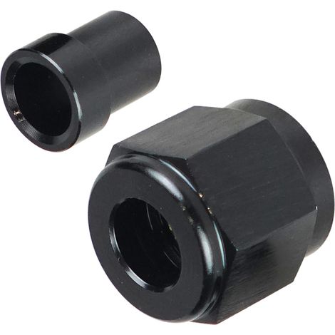 Starres Aluminium-fitting, Mutter Und 6 An-innengewindehülse Für Aluminiumrohre Mit 3/8" Außendurchmesser, 1 Set