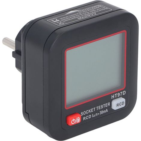 Steckdosentester Mit Lcd-bildschirm, Fehlerstromschutzschalter-auslösetest, Polaritäts- Und Phasenprüfung, 45–65-hz-steckdosendetektor