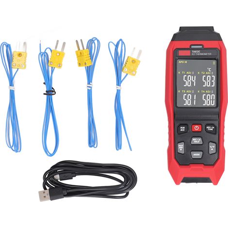Thermoelement-thermometer Typ K, 4-kanal-temperaturthermometer, Thermoelementsonde, Datenlogger-thermometer