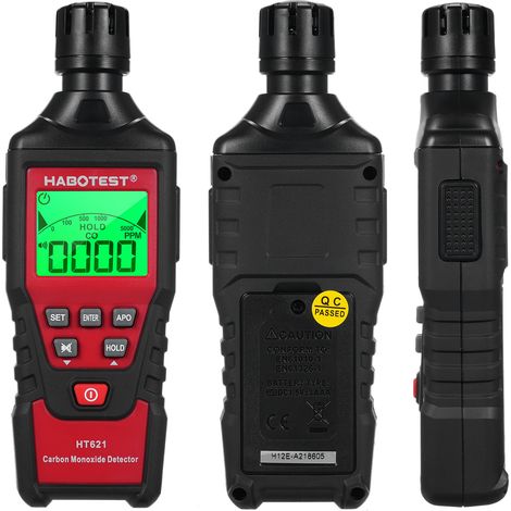 Tragbarer Kohlenmonoxidmelder Ht621 Mit Akustischem Und Optischem Alarm (0–5000 Ppm), Hintergrundbeleuchtetem Lcd-display, Ideal Für Zuhause, Auto, Camping Und Reisen