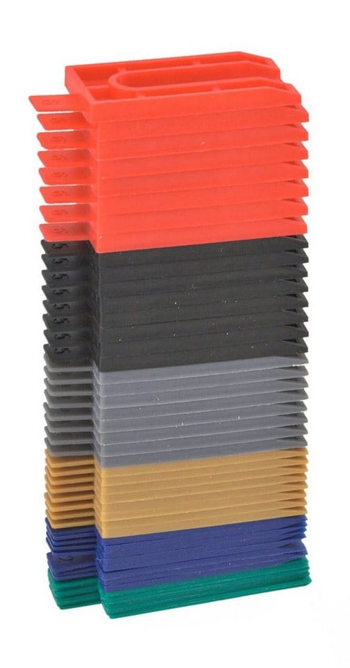 Easywork - Distanzplättchen Unterlegkeile 48 tlg. 1 - 6 mm Montagekeile Verlegekeile