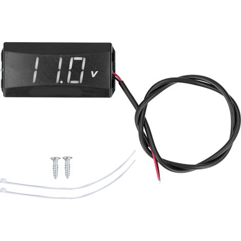 Universeller Spannungsprüfer Mit Digitaler Led-anzeige Für Autos, Motorräder Und Elektrofahrzeuge, 12 V–80 V, Weiß