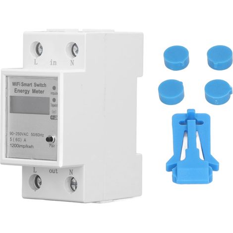 Wlan-fähiger Energiezähler-leistungsschalter, Mobile App, Sprachsteuerung, Einphasig, Din-schienenmontage, Intelligenter 90-250-v-leistungsschalter