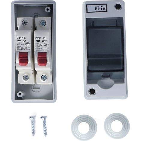 Wasserdichter Verteilerkasten Ip65, 2-fach, Flammhemmend, Typ Mcb C-gehäuse Für Den Außenbereich, 6 A 32 A