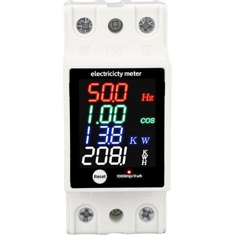 Wasserdichter Digitaler Energiezähler Zur Din-schienenmontage, Ac 30–400 V, 0–100 A, Voltmeter, Amperemeter