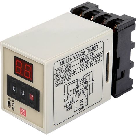 Zeitverzögerungsrelais Mit Zwei Betriebsmodi Ah3-dm 0,01s-99h, Led-anzeige (dc 12v)