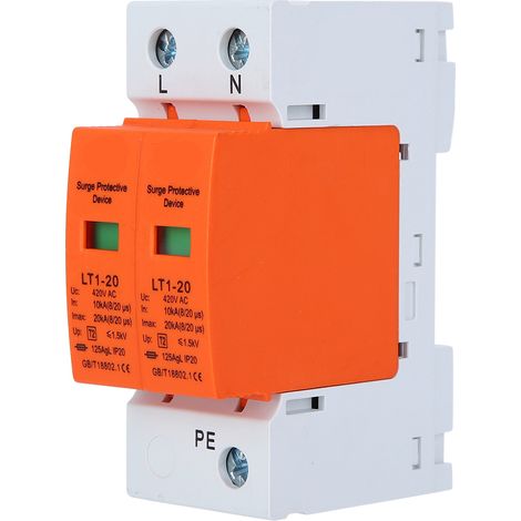 Überspannungsschutzgerät, Orangefarbenes Lichtbogenmodul 2p Lt120 20 Ka, Modulare Blitzschutzgeräte