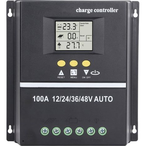 – 100-a-mppt-solarladeregler (12 V, 24 V, 36 V, 48 V) – Lcd-bildschirm – Zwei Usb-anschlüsse – Wirkungsgrad Bis Zu 99,5 %