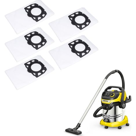 – 5er-pack Vliesfilterbeutel Für Kärcher Staubsauger Wd4, Wd5, Wd6, Mv4, Mv5 Und Mv6 – Verschleißfest – Praktische Aufbewahrung Im Staubsauger