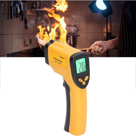 – Berührungsloses Infrarot-thermometer – Messbereich Von -50 Bis 550 °c – Hintergrundbeleuchtetes Lcd-display – Reaktionszeit ≤ 0,8 S – Entfernungsverhältnis 12:1