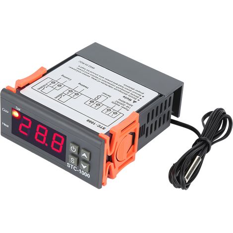 – Digitales Elektrisches Thermostat Stc-1000 – 110–220 V Steuerung – Messbereich -50 °c Bis 99 °c – Ntc-sensor Im Lieferumfang Enthalten