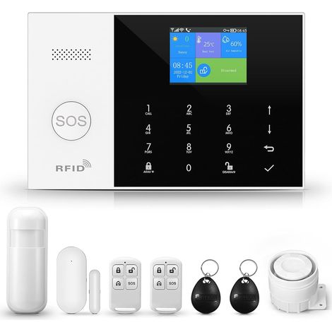 – Drahtloses Wlan-alarmsystem Für Zuhause – 2,4-zoll-touchscreen – 120-db-sirene – Bewegungsmelder Und Sensoren Inklusive – Smart Life App – 120 Db