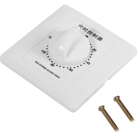 – Elektronischer 220-v-zeitschalter – 120-minuten-countdown-timer – 2000 W Leistung – 10 A Max. Stromstärke – Universelles 86-panel – 120 Min.