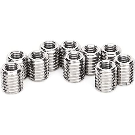 – Packung Mit 10 M6/m10-einpressmuttern Aus Edelstahl 303 – Innengewinde M6 X 1,0 – Außengewinde M10 X 1,5 – Länge 12 Mm – M10x1