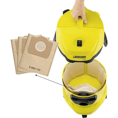 – Packung Mit 5 Mikrofiltrations-papierstaubsaugerbeuteln – Kompatibel Mit Kärcher 6.959-130.0 – 99,99 % Filtration – Für Die Modelle Wd3200, Wd3300 Und Wd3500