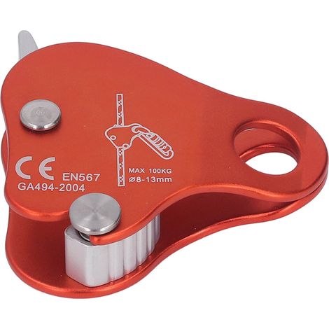 – Selbstsichernde Kletterseilklemme Aus 7075er Aluminium – Tragfähigkeit: 100 Kg – Geeignet Für Seile Mit 8–13 Mm Durchmesser – Für Bergsteigen Und Klettern