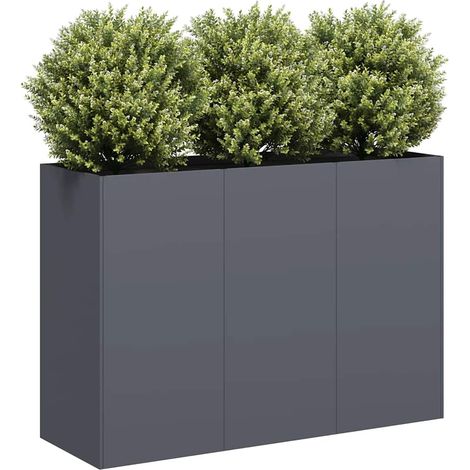 Anthrazitfarbener Pflanzkübel 120x40x80 Cm, Kaltgewalzter Stahl