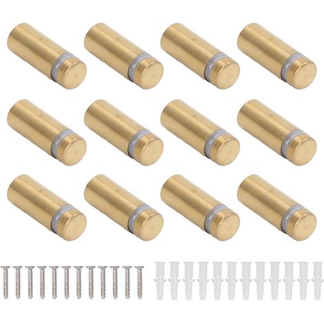 Verzinkte Edelstahl-befestigungsschrauben, Gebürstete Goldfarbene Werbenägel Für Acryl-rückwände, 12 X 30 Mm, 12 Stück